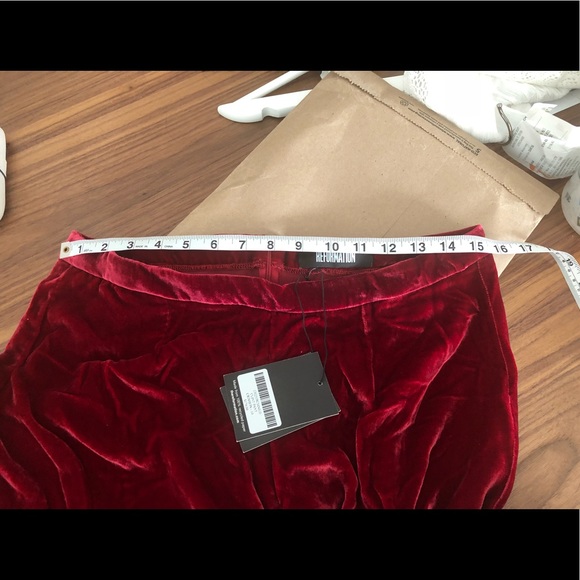 Reformation Clint Pant in Crimson Sz 10 - Picture 7 of 7